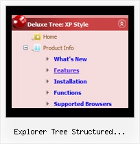 Explorer Tree Structured Selection Javascript Mouseover Tree Drop Down