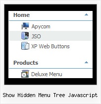 Show Hidden Menu Tree Javascript Tree Menu Popup Example