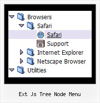 Ext Js Tree Node Menu Foldout Menu And Tree