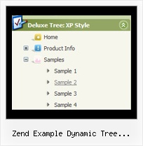 Zend Example Dynamic Tree Categories Scroll Menu Tree